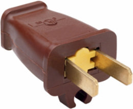 15 Amp 125 Volt Brown Straight Blade Plug with Cord Clip