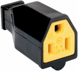 15A 125V Double-Pole Tamper-Resistant Plug and Connector, Black