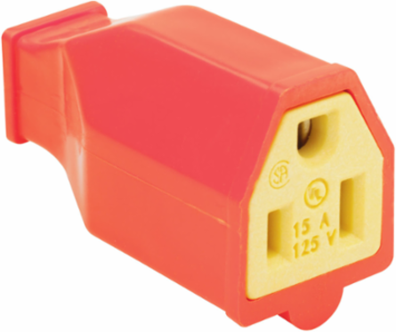 Tamper-Resistant Plug and Connector, 15 A, 125 V, Orange
