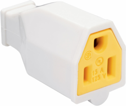 Tamper-Resistant Plug and Connector, 15 A, 125 V, White