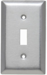 1-Gang Stainless Steel Wall Plate, 1 Toggle Opening, 2.75 Inch Width, 4.5 Inch Height