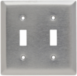 2-Gang Stainless Steel Wall Plate, 4.56 Inch x 4.5 Inch, Brushed Finish