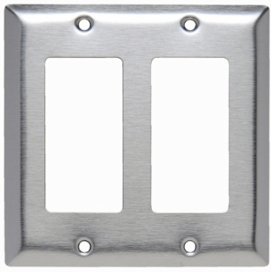 2-Gang 430 Stainless Steel Wall Plate, 4.56 Inch Width, Brushed Finish