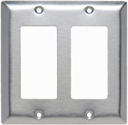 2-Gang 430 Stainless Steel Wall Plate, 4.56 Inch Width, Brushed Finish