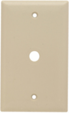 1-Gang Thermoset Wall Plate, 0.625 Inch Round Opening, Ivory, 4.5 Inch Height, 2.75 Inch Width