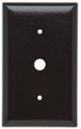 1-Gang Brown Thermoset Wall Plate, 0.53 Inch Round Opening, Matte Finish