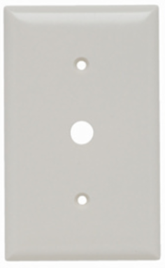Thermoset Wall Plate 1-Gang, 0.53 Inch Opening, Light Almond, 4.5 Inch Height