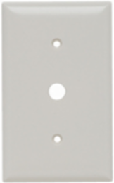 Thermoset Wall Plate 1-Gang, 0.53 Inch Opening, Light Almond, 4.5 Inch Height