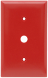 1-Gang Red Thermoset Wall Plate, 0.53 Inch Opening, 4.5 Inch x 2.75 Inch
