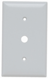1-Gang Thermoset Wall Plate, 0.53 Inch Round Opening, White