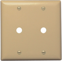 2-Gang Thermoset Wall Plate, 0.625 Inch Openings, Ivory, 4.56 Inch x 4.5 Inch