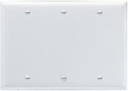 3-Gang Wall Plate, Blank Box Mounted, Light Almond, 6-3/8 Inch Width