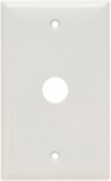 White Thermoset Wall Plate, 0.53 Inch Round Opening, 4.5 Inch Height, 2.75 Inch Width