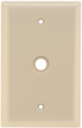 Junior Jumbo 1-Gang Wall Plate, 0.53 Inch Round Opening, Ivory, Thermoset Plastic