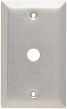 1-Gang Stainless Steel Wall Plate, 0.53 Inch Round Opening