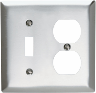 2-Gang Stainless Steel Wall Plate, 4.5 Inch Height, 4.56 Inch Width