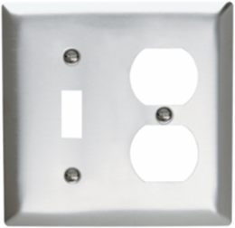 2-Gang Stainless Steel Wall Plate, 4.5 Inch Height, 4.56 Inch Width