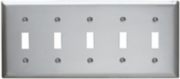 5-Gang 302/304 Stainless Steel Wall Plate, 10 Inch x 4.5 Inch, Brushed Finish