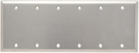 6-Gang Blank Wall Plate, 4.5 Inch x 11.82 Inch, Type 302/304 Stainless Steel