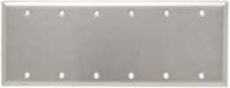 6-Gang Blank Wall Plate, 4.5 Inch x 11.82 Inch, Type 302/304 Stainless Steel