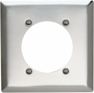 2-Gang Stainless Steel Wall Plate with 2.375 Inch Opening, 4.5 Inch Height