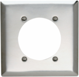2-Gang Stainless Steel Wall Plate with 2.375 Inch Opening, 4.5 Inch Height