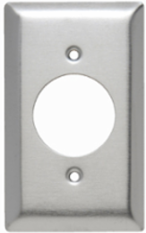 1 Gang Stainless Steel Power Outlet, Round 1.59 Inch Opening, 4.5 Inch Height