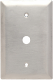 Jumbo Stainless Steel Wall Plate, 0.53 Inch Round Opening, 3.5 Inch x 5.25 Inch