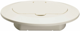 Tamper-Resistant Floor Box Cover, 4-3/4 Inch Hole, PVC Construction, Light Almond