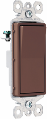 15A 120V NAFTA-Compliant Single-Pole Decorator Switch, Brown 1.43" Width
