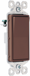 15A 120V NAFTA-Compliant Single-Pole Decorator Switch, Brown 1.43" Width