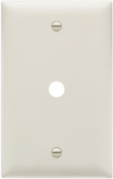 TradeMaster Nylon Wall Plate 1-Gang 0.41 Inch Round Opening Light Almond