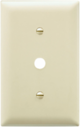 TradeMaster 1-Gang Nylon Wall Plate, 0.41 Inch Round Opening, White