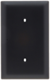 TradeMaster® 1-Gang Nylon Wall Plate, Blank, Strap Mounted, Black, 2.94 Inch x 4.69 Inch