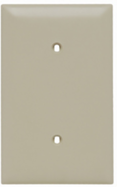 TradeMaster 1-Gang Nylon Wall Plate, Blank, 0.070 Inch Thick, Ivory