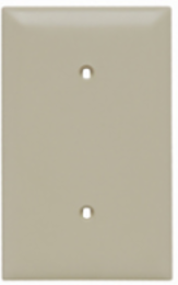 TradeMaster 1-Gang Nylon Wall Plate, Blank, 0.070 Inch Thick, Ivory