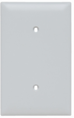TradeMaster 1-Gang Nylon Wall Plate, Blank, White, 2.9375 Inch Width, 4.6875 Inch Height