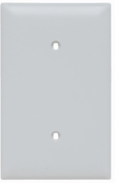 TradeMaster 1-Gang Nylon Wall Plate, Blank, White, 2.9375 Inch Width, 4.6875 Inch Height