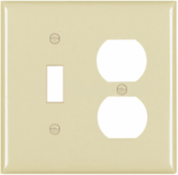TradeMaster 2-Gang Nylon Wall Plate, 4.75 Inch Width, Ivory