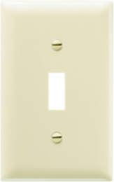 TradeMaster 1-Gang Nylon Wall Plate, 1 Toggle Switch Opening, Ivory, 2.9375 Inch Width, 4.6875 Inch Height, Matte Finish