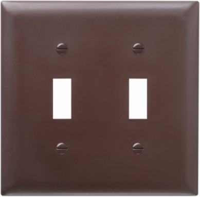 TradeMaster Nylon Wall Plate, 2-Gang, Brown, 4.75 Inch x 4.6875 Inch