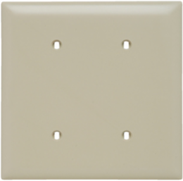 TradeMaster® 2-Gang Nylon Wall Plate, Blank, Strap Mounted, 4.75 Inch x 4.6875 Inch, Ivory