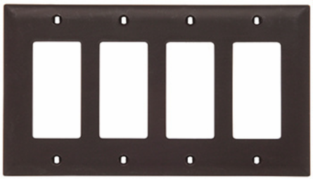 TradeMaster 1-Gang Nylon Wall Plate, Brown, 4.6875 Inch Height, 2.9375 Inch Width