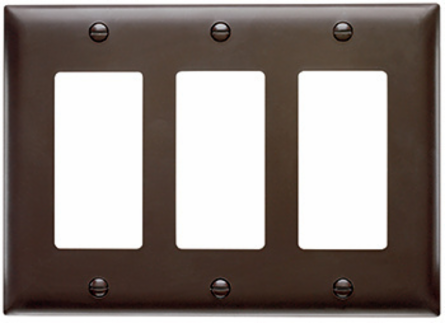 TradeMaster 1-Gang Nylon Wall Plate, Brown, 4.6875 Inch Height, 2.9375 Inch Width