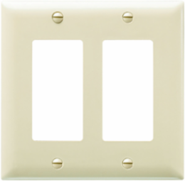TradeMaster® 2-Gang Nylon Wall Plate, 2 Decorator Openings, Ivory, 4.75 Inch Width, 4.6875 Inch Height