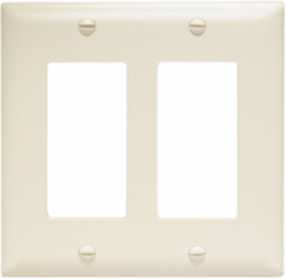 TradeMaster® 2-Gang Nylon Wall Plate, Light Almond, 4.75 Inch x 4.6875 Inch