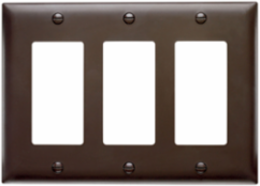 TradeMaster 3-Gang Nylon Wall Plate, 3 Decorator Openings, Brown, 6-9/16 Inch Width, 4-11/16 Inch Height