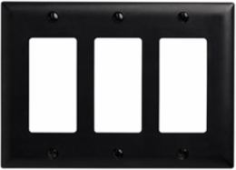 TradeMaster® 3-Gang Nylon Wall Plate, Black, 4.6875 Inch x 6.563 Inch