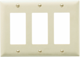 TradeMaster 3-Gang Nylon Wall Plate, Ivory, 4.6875 Inch Height, 6.563 Inch Width, Matte Finish
