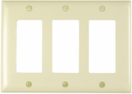 TradeMaster 3-Gang Wall Plate, Light Almond, Nylon, 4.6875 Inch x 6.563 Inch